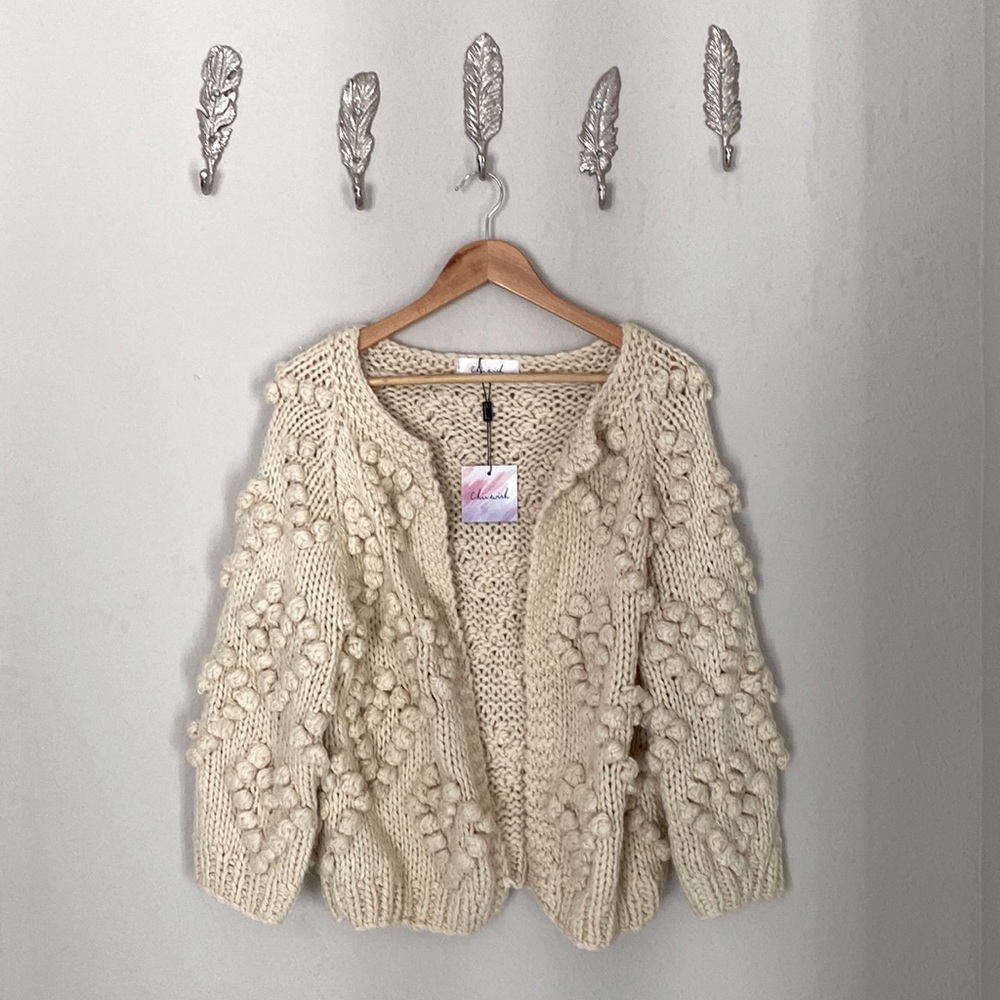 Chicwish Knit Your Love Heart Caridgan